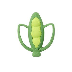Nibbles Textured Silicone Teether Sensory Exploration Relief Green Pea Pod